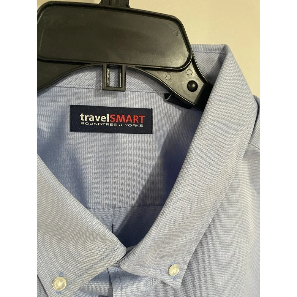 Travel Smart Men Shirt 4XLT Button TALL Man Non Iron BLUE BRAND NEW $59.50 - Picture 3 of 6
